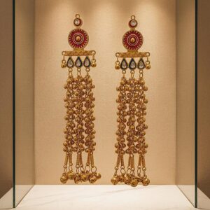 kashmiri style long hanging earrings for women trending desgin kashmiri earrings